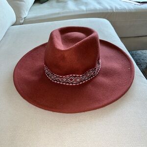 Universal Thread Red Hat with Patterned Band